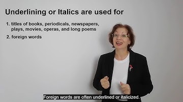 4.12. Underlining and Italics / Punctuation / English Writing