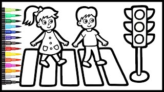 Zebra Crosswalk Painting and Coloring for Kids Toddlers Let s Paint Together Irisa Art
