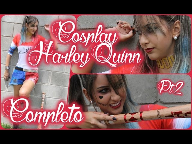 DIY - Cosplay Harley Quinn (Arlequina)- Esquadrão Suicida - COMPLETO - Pt2  com Make