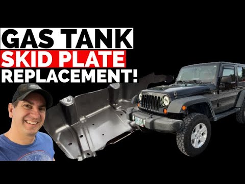 How To Replace 2007-2018 Jeep Wrangler Gas Tank Skid Plate - YouTube