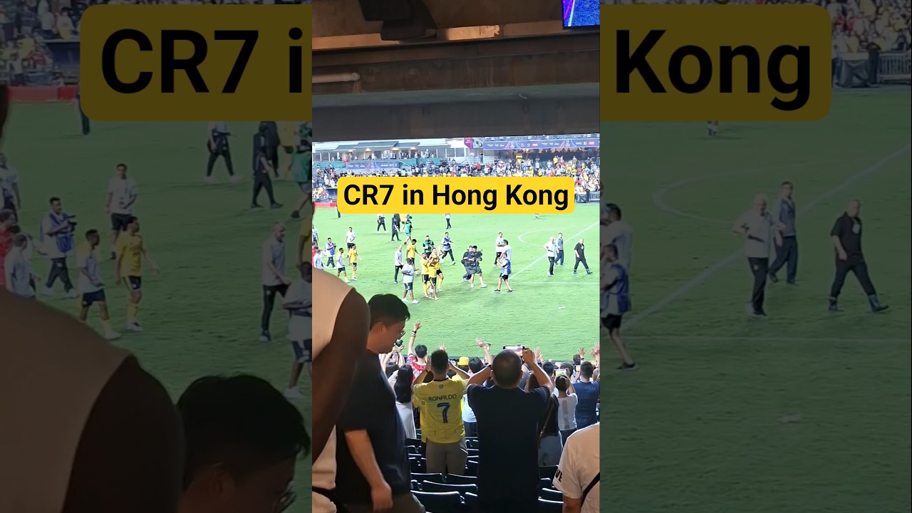 Cristiano Ronaldo in Hong Kong, playing for Al Nassr, throwing his jersey in the crowd 