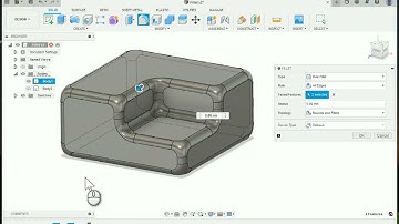 Fusion 360   Fillet - Corner type - Rolling ball / Setback