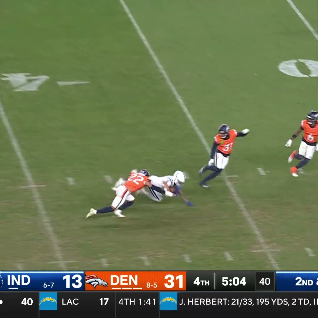 Anthony Gould catches for a 23-yard Gain vs. Denver Broncos