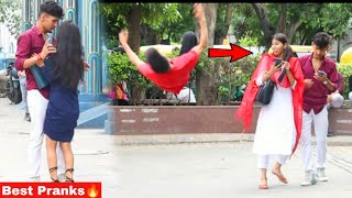 Scared Girl’s By Flippers Bumped Into Me || Harshit PrankTv