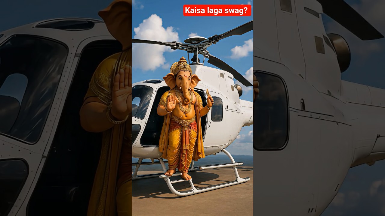 Ganesh ji aa gaye hain Helicopter ki sawaari kar ke, bolo 