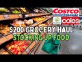200 grocery haul 3 supermarkets  costco  coles  woolworths 2024 updated food prices