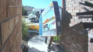 WATCH: Family says their brand new TV was damaged by careless FedEx delivery driver