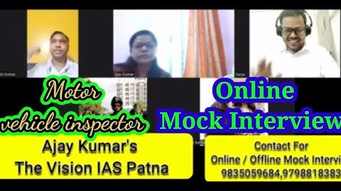||MVI  Online Mock Interview|| Motor Vehicle Inspector|| Ajay Kumar|| The Vision IAS Patna ||