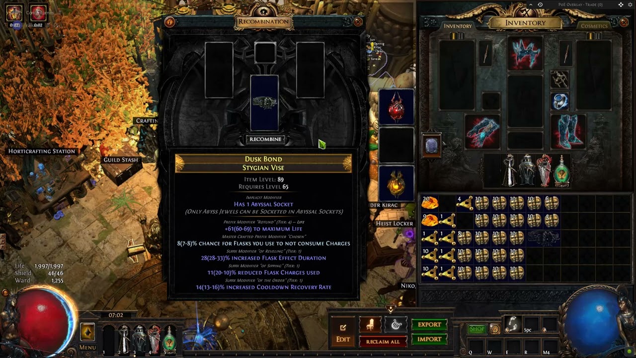 POE Recombinator Stygian Belt Flask CWDT Omni
