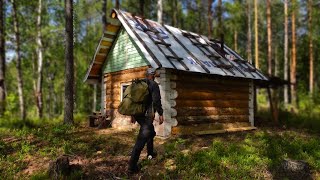 Living Alone In а Log Cabin, Cozy House in the Wilderness:  Full video
