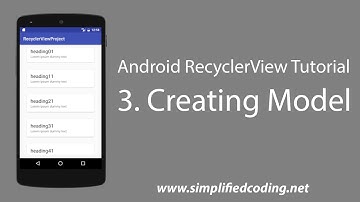 3. Android RecyclerView Tutorial - Creating Model