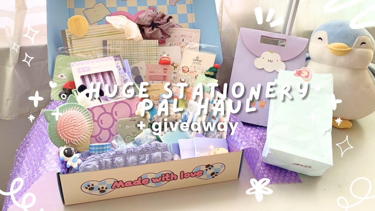 🗒 HUGE AESTHETIC STATIONERY HAUL 🌼 + GIVEAWAY ft. stationery pal ☁️