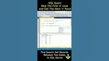SQL Server Skip The First N Rows Query Statement