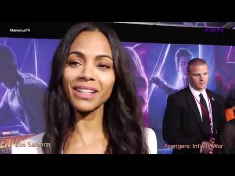 In SPANISH with Zoe Saldana at the Avengers Infinity War Red Carpet