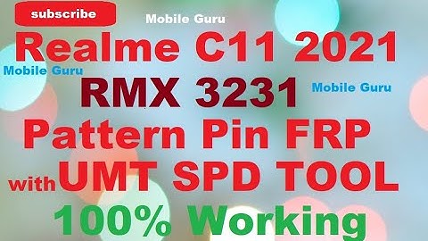 Realme C11 2021 RMX3231 Pattern Lock, Pin, FRP Reset UMT SPD Tool 100% Full video With loader link.