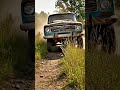 the old car driving past tall grass on a rural path #aishorts
