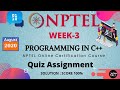 NPTEL Programming in C++ Week 3 Quiz Assignment Solutions || August 2020 || Swayam