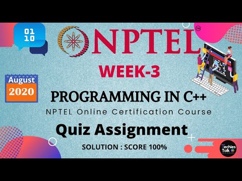 NPTEL Programming in C++ Week 3 Quiz Assignment Solutions || August 2020 || Swayam