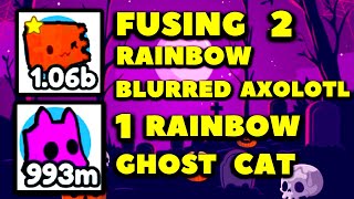 Fuse 2 Rainbow Blurred Axolotl and 1 Rainbow Ghost Cat - Pet Simulator X Halloween Event!