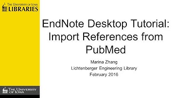 Import References from PubMed into EndNote Desktop