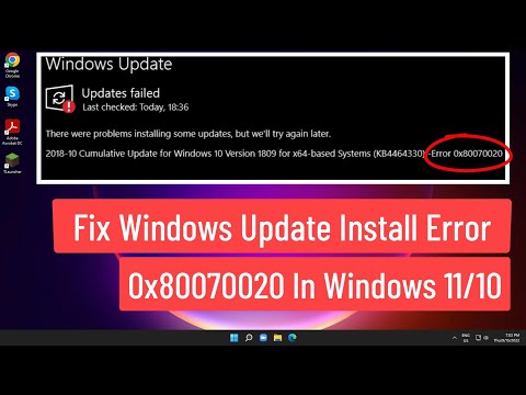 Fix Windows Update Install Error Code 0x80070020 In Windows 11/10