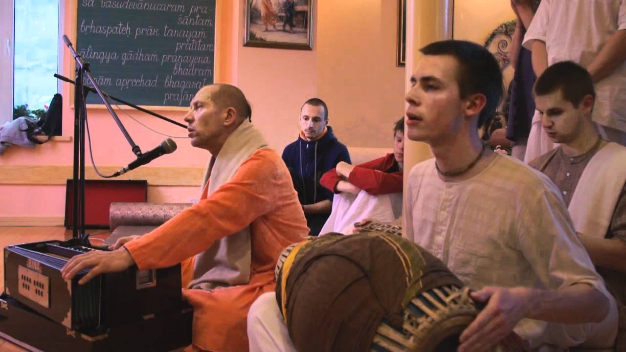 Sunday Program kirtan by HH Bhakti Vaibhava Swami - ISKCON Riga, Latvia