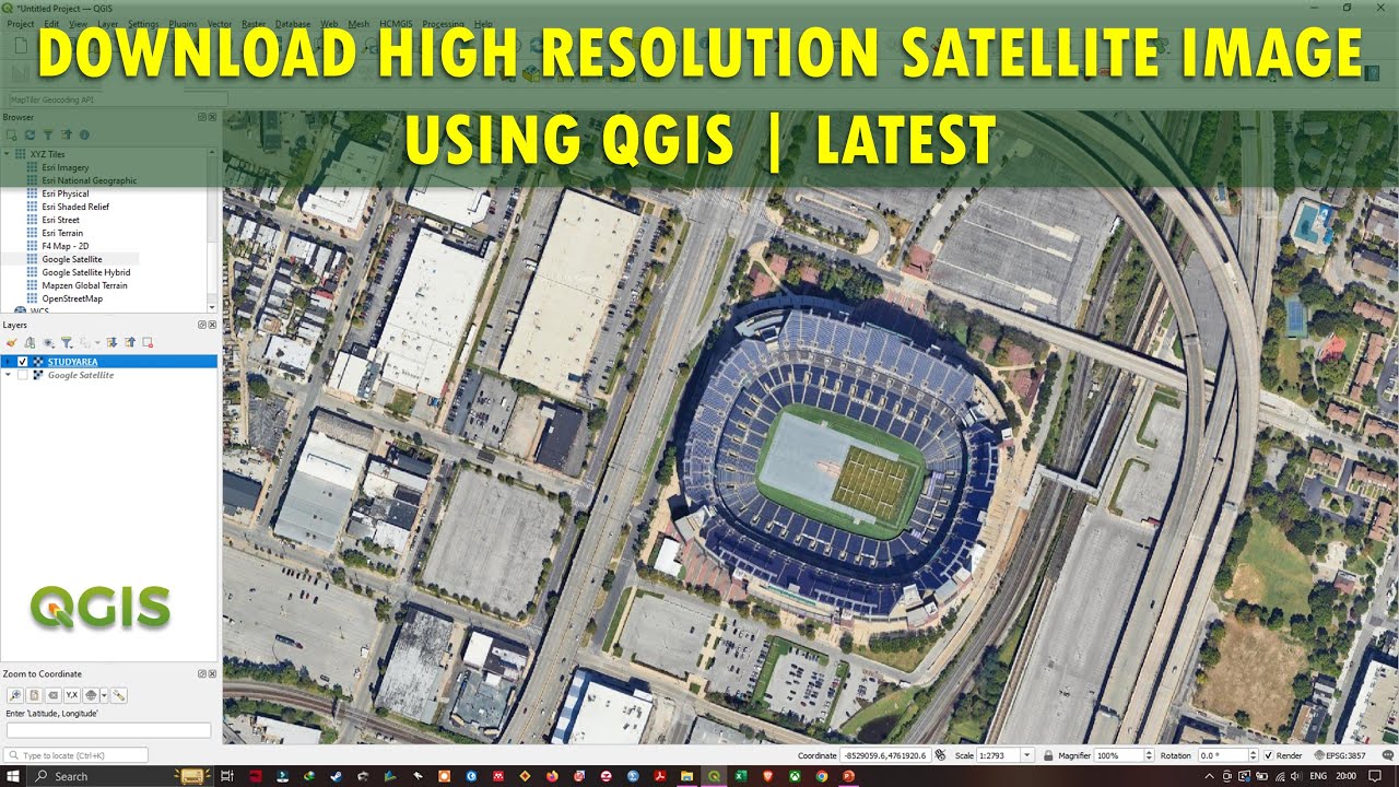 Download High Resolution Satellite Image using QGIS | Google Satellite ...