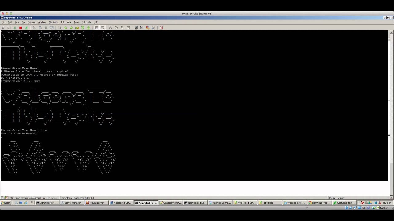 AAA Radius Authentication using GNS3, IOU VM, and Server 2k8
