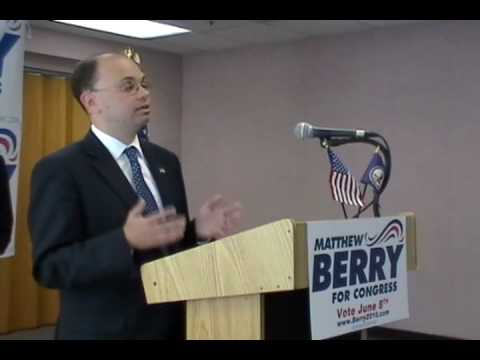 Matthew Berry speaks at his campaign kick-off event at Marymount University