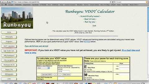 Vdot Calculations for your training plan