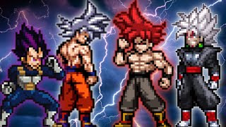 Mastered UI Goku & Vegeta Ultra Ego VS Mastered Evil Goku & Super Baby Vegeta in Jump Force Mugen