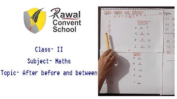 Class- II, Subject- Maths,Topic- After before and between, Rawal convent school