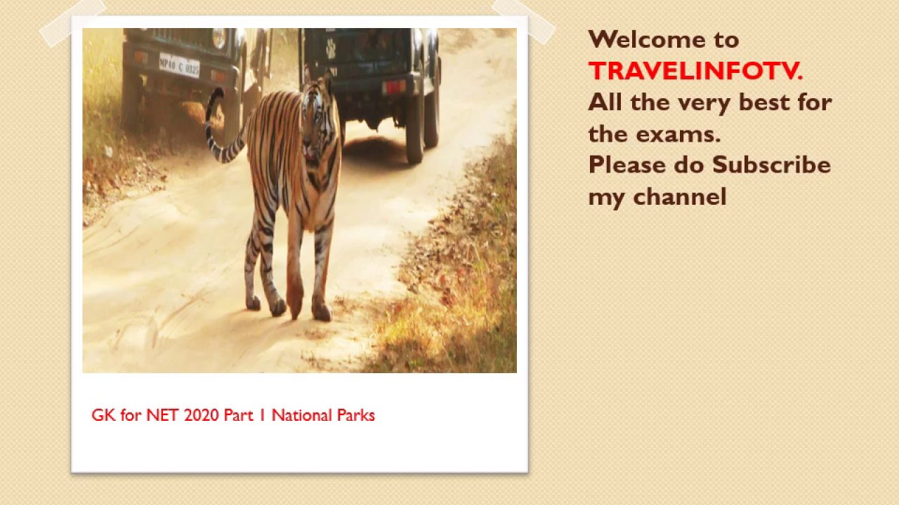 UGC/NTA NET Tourism Management 2020 Part 1 GK - National Parks