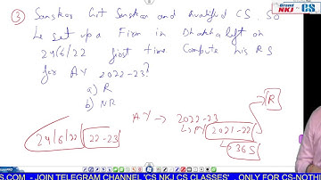 BASIC CONCEPT & RESIDENTIAL STATUS TAX CLASS-6 | CS EXE | BY CS HITESH GERA SIR | CS NKJ CS CLASSES