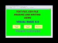 Reading and Writing Text files  and CSV files  in Visual Basic 6.0