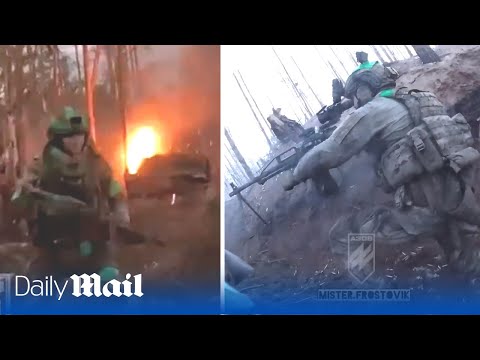 Ukraine’s Azov brigade take out squad of Russians during dawn trench assault near Kreminna