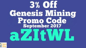 3 PERCENT OFF GENESIS MINING PROMO CODE aZItWL