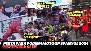 TAK TAYANG DI TV USAI RACE MOTOGP SPANYOL, KOCAK PARA PODIUM MERAYAKAN KEMENAGNANYA, PECCO N MARQUEZ