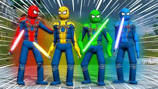 Iron Spider-Man vs. NPC's | Lightsaber Battle in the Forest! screenshot 3