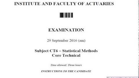 CT6 (Statistical Methods) September 2016 Exam Review