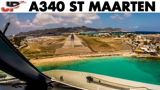 Pilotsview AIRBUS A340 Cockpit at ST MAARTEN