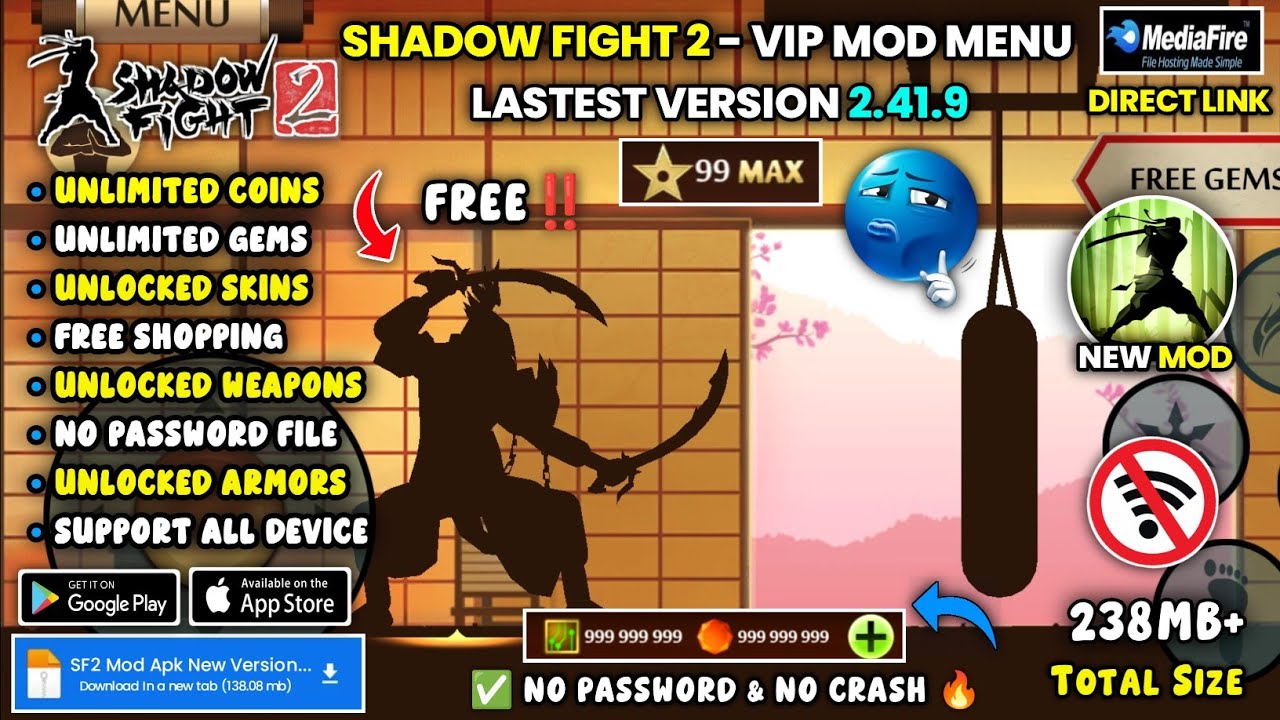 🔥 Shadow Fight 2 Mod APK | Unlimited Everything + Underworld + All Weapons Unlocked | VIP Mod 🔥