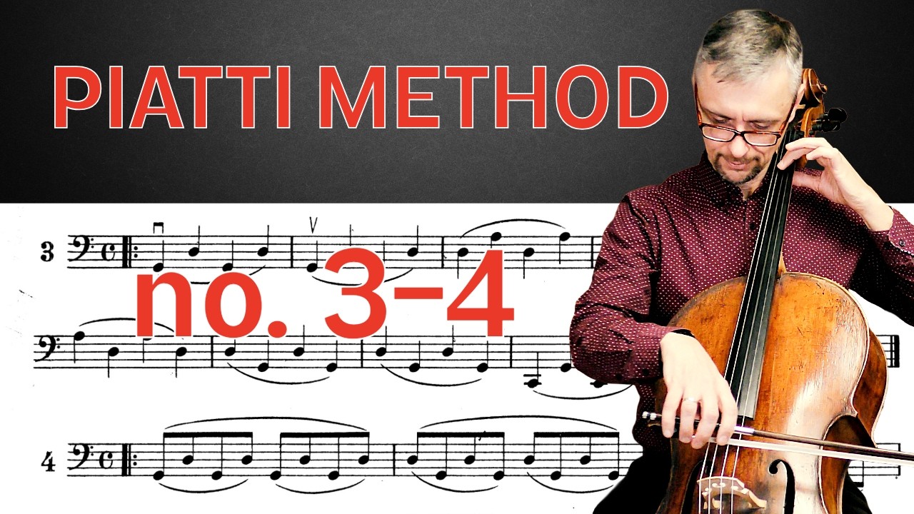 Piatti Cello Method Book 1 Exercises No. 3–4 (Open Strings Lesson) Page 1