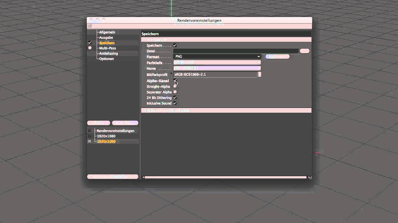 Tutorial Cinema4d Rendereinstellungen Rendern Ohne Hintergrund Youtube