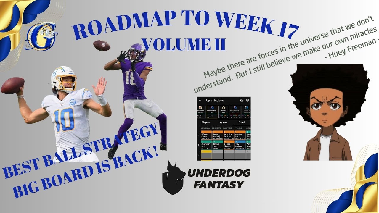 PREDRAFT BEST BALL STRATEGY (BIG BOARD): ROADMAP TO WEEK 17 VOL II 