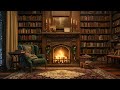  frosty pages and fireside wisdom the library study room with a fireplace  asmr three hours