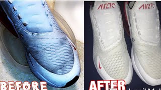 violación Multa Electricista Cleaning Nike Air Max 270 *insane change* #Reshoevn8r #Nike #repairing # airmax - YouTube