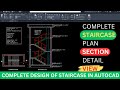 Section & Elevation of Staircase in Autocad | Complete Design of Staircase