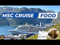 Msc preziosa cruise main dining room food  complete with menus