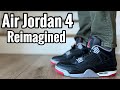 Air jordan 4 reimagined bred black cement review  on feet